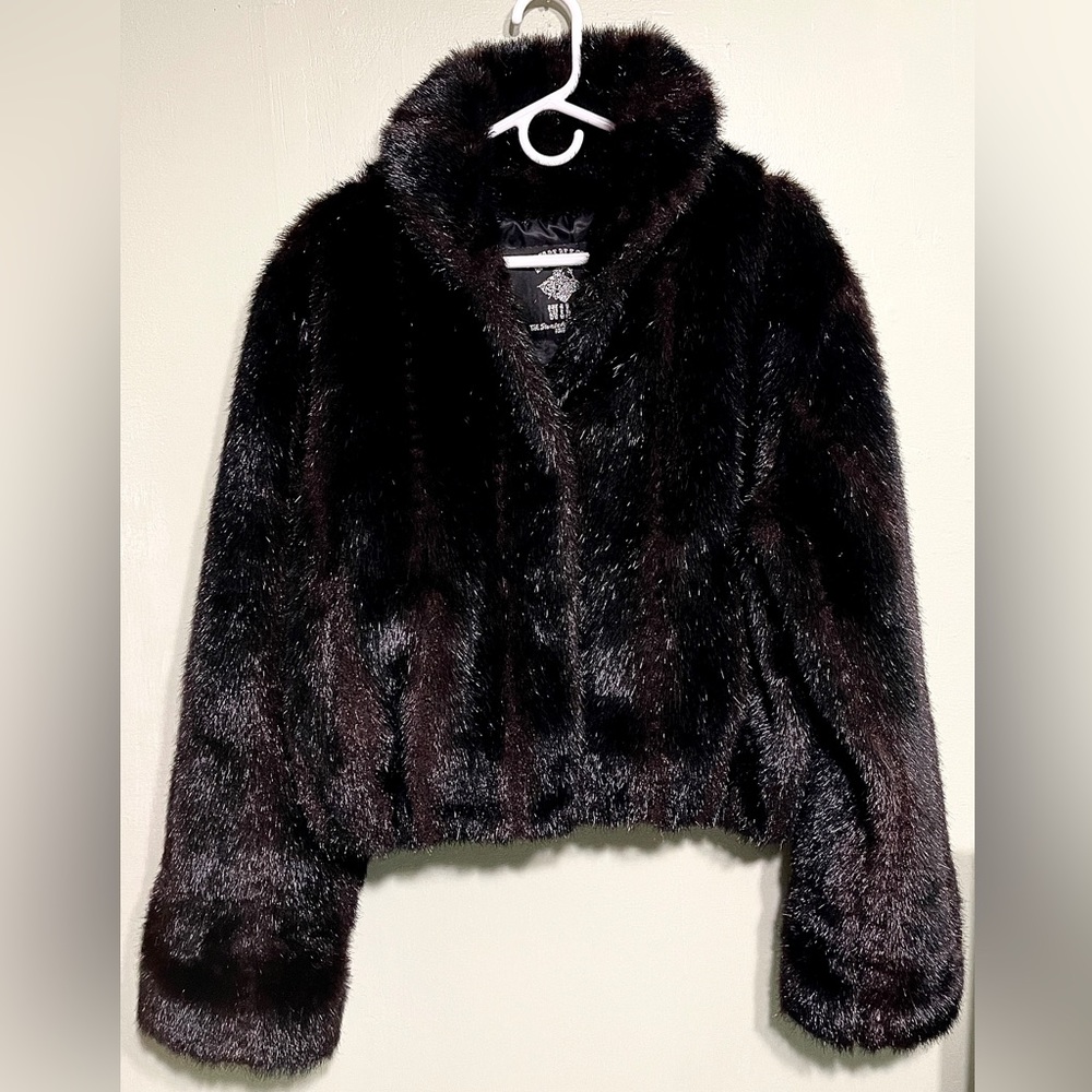 Running Wild Black Faux Fur Coat/ Jacket Sz Small